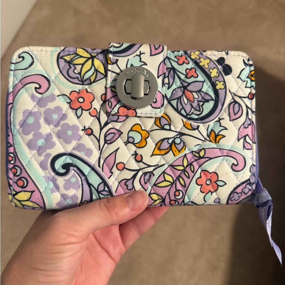 Floral Patterned Vera Bradley Wallet with Turn Lock